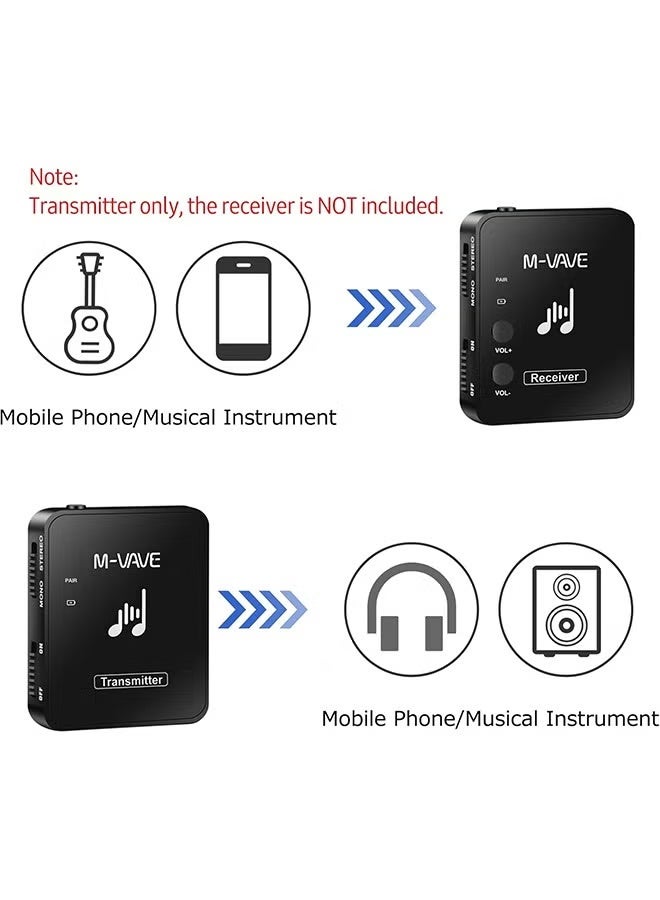 M-VAVE Btuty SWS10 Earphone Monitor Transmission System Rechargeable Receiver and Transmitter (1 set) - Image 5